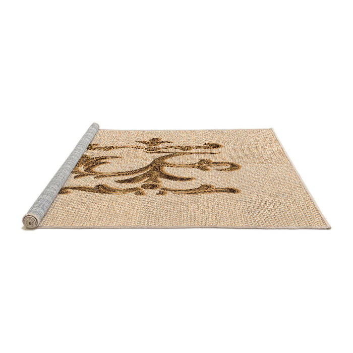 Sideview of Machine Washable Transitional Peru Brown Rug, wshpat921org