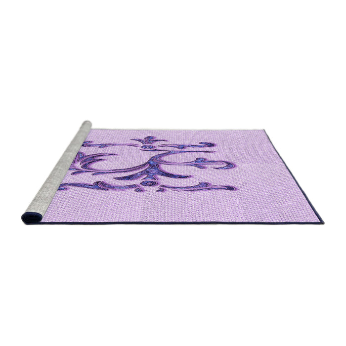 Sideview of Machine Washable Transitional Purple Rug, wshpat921pur