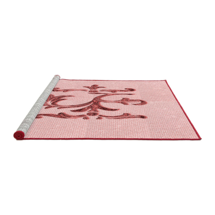 Sideview of Machine Washable Transitional Pink Rug, wshpat921rd