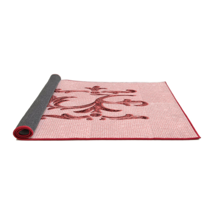 Thickness of Patterned Pink Rug, pat921rd
