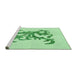 Sideview of Machine Washable Transitional Light Green Rug, wshpat922grn