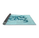 Thickness of Patterned Electric Blue Rug, pat922lblu