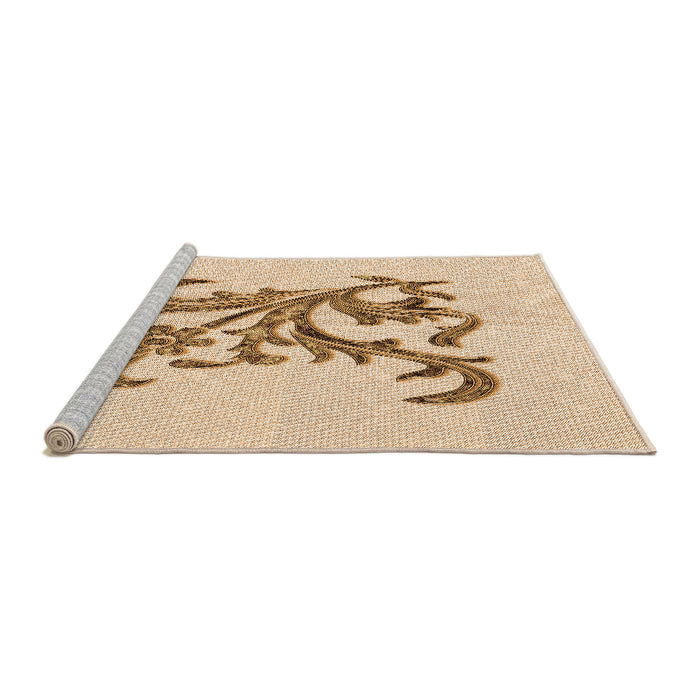 Sideview of Machine Washable Transitional Bronze Brown Rug, wshpat922org