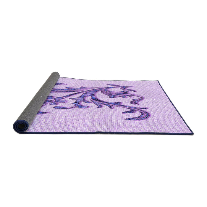 Thickness of Patterned Purple Rug, pat922pur