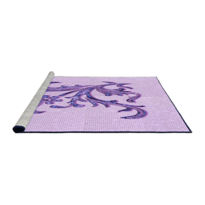 Sideview of Machine Washable Transitional Purple Rug, wshpat922pur