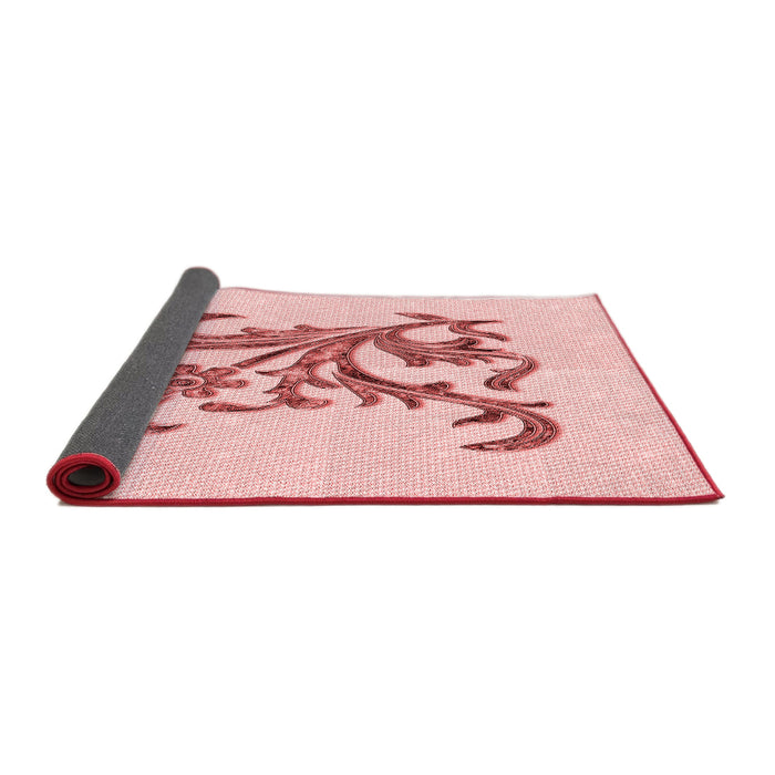 Thickness of Patterned Light Rose Pink Rug, pat922rd