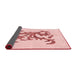 Thickness of Patterned Light Rose Pink Rug, pat922rd