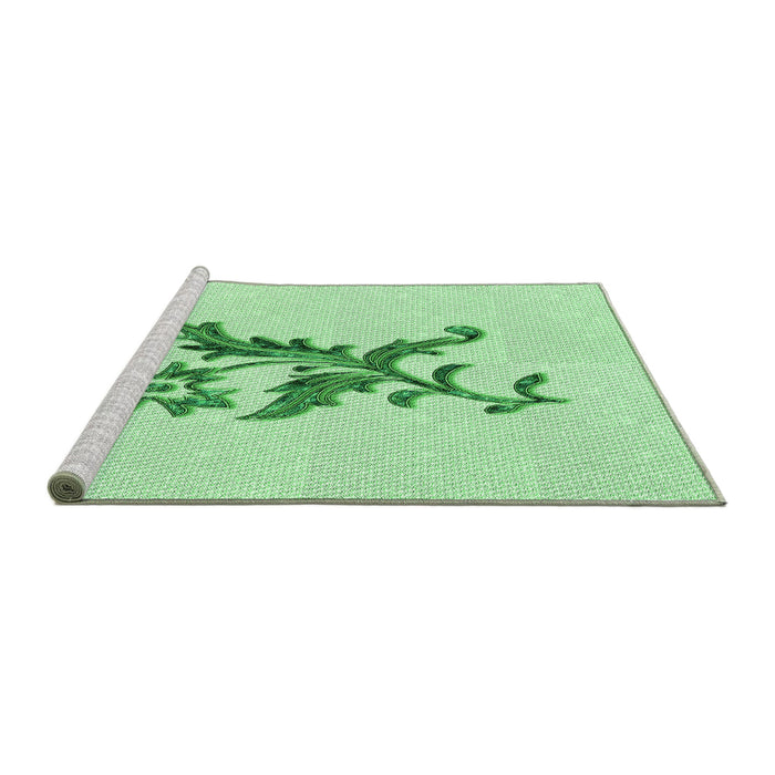 Sideview of Machine Washable Transitional Mint Green Rug, wshpat923grn