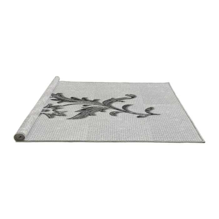Sideview of Machine Washable Transitional Platinum Gray Rug, wshpat923gry