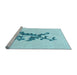 Sideview of Machine Washable Transitional Electric Blue Rug, wshpat923lblu