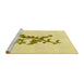 Sideview of Machine Washable Transitional Sun Yellow Rug, wshpat923yw