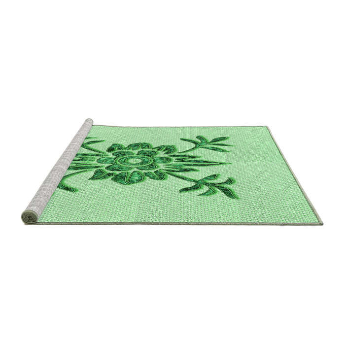Sideview of Machine Washable Transitional Mint Green Rug, wshpat924grn
