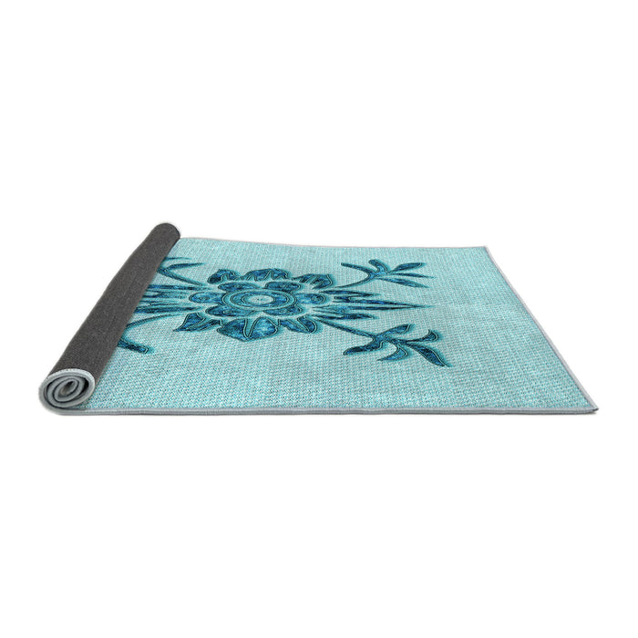 Thickness of Patterned Electric Blue Rug, pat924lblu