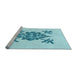 Sideview of Machine Washable Transitional Electric Blue Rug, wshpat924lblu