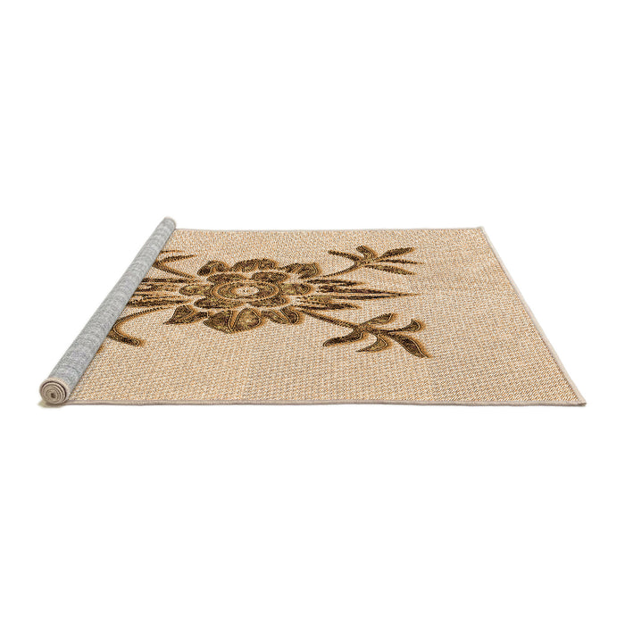 Sideview of Machine Washable Transitional Bronze Brown Rug, wshpat924org