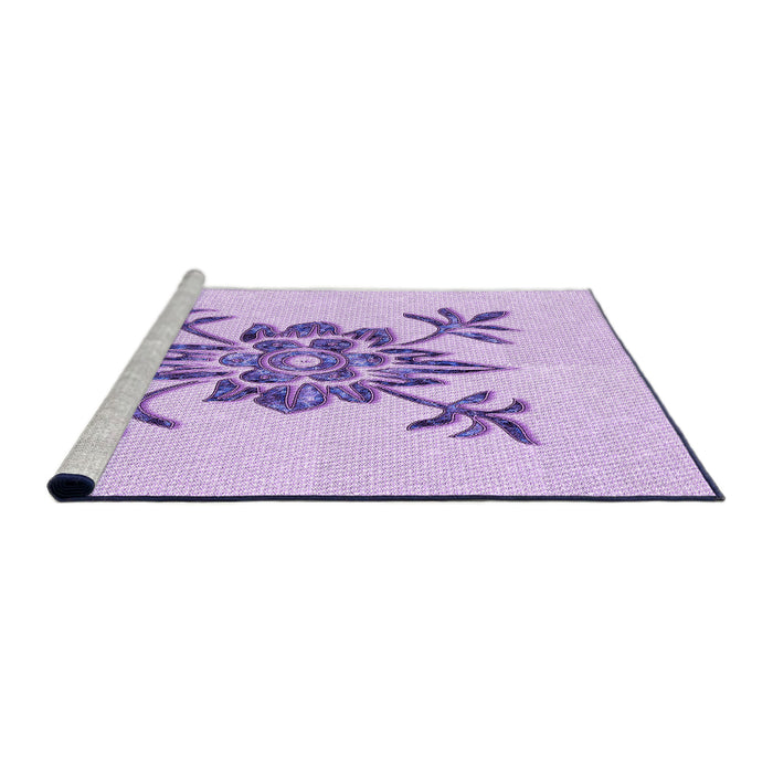 Sideview of Machine Washable Transitional Purple Rug, wshpat924pur