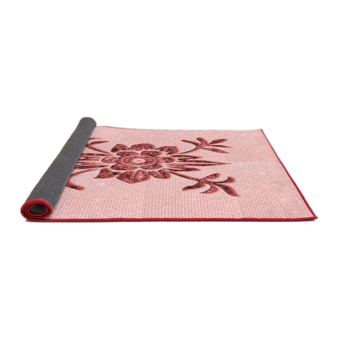 Thickness of Patterned Light Rose Pink Rug, pat924rd
