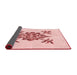 Thickness of Patterned Light Rose Pink Rug, pat924rd
