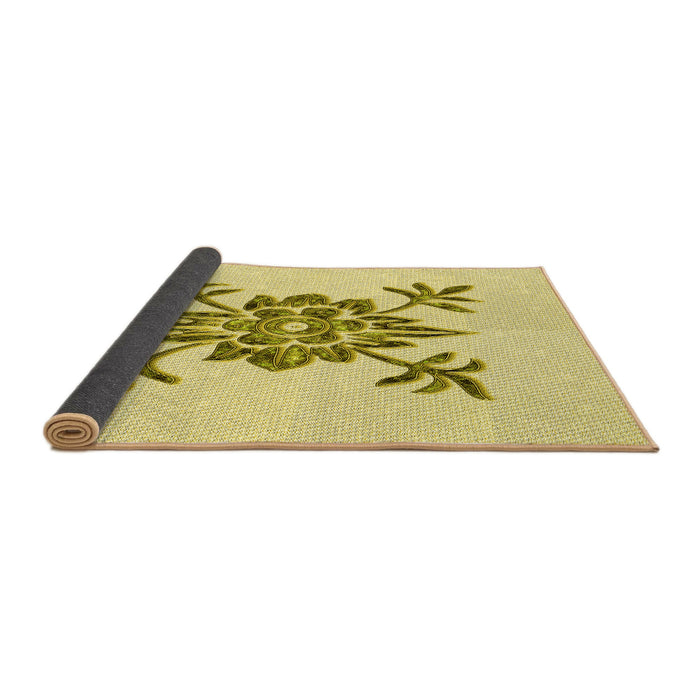 Thickness of Patterned Sun Yellow Rug, pat924yw