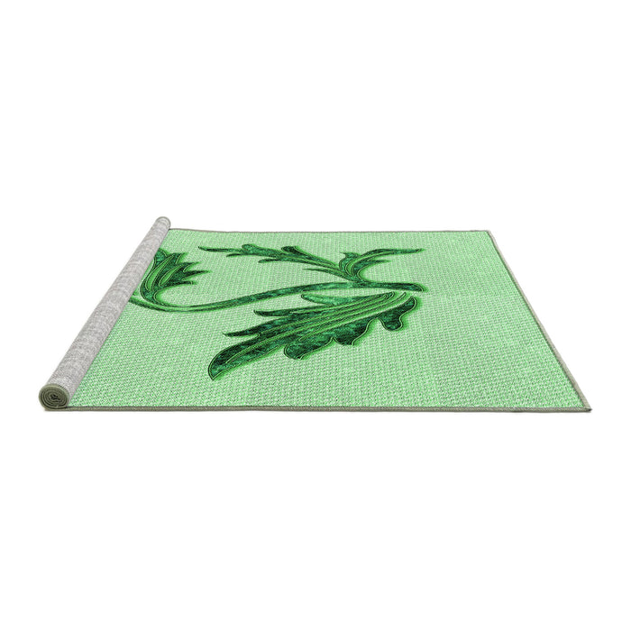 Sideview of Machine Washable Transitional Mint Green Rug, wshpat925grn