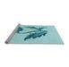 Sideview of Machine Washable Transitional Electric Blue Rug, wshpat925lblu