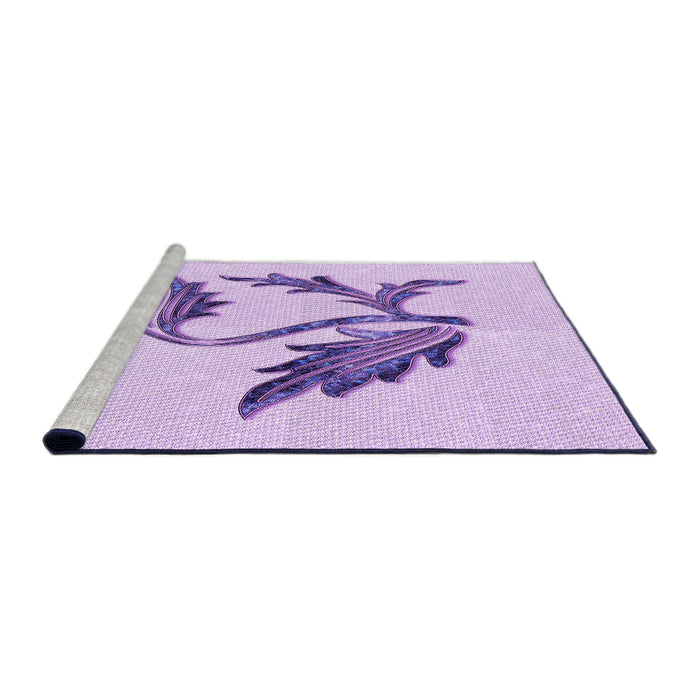 Sideview of Machine Washable Transitional Purple Rug, wshpat925pur
