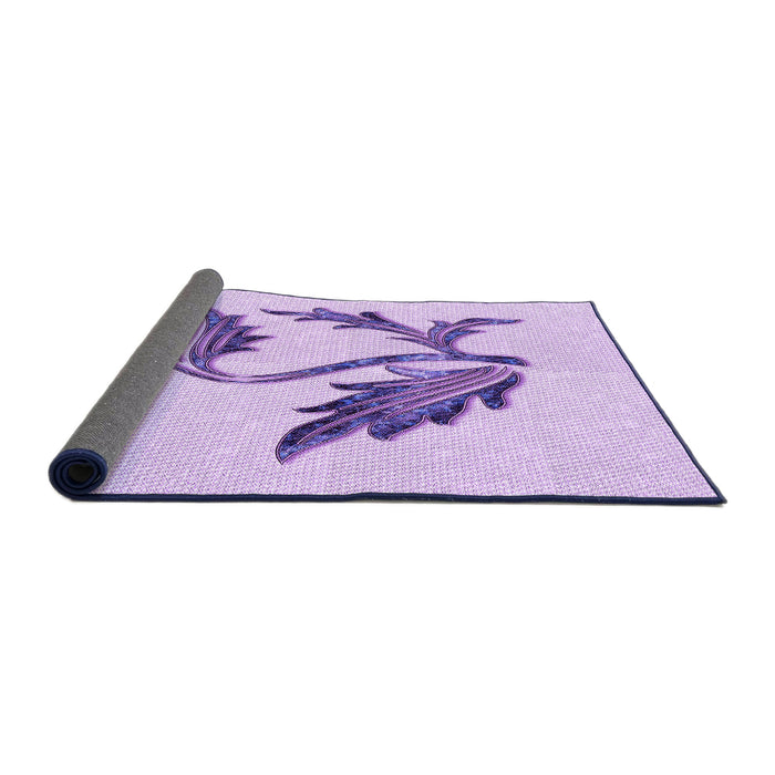 Thickness of Patterned Purple Rug, pat925pur