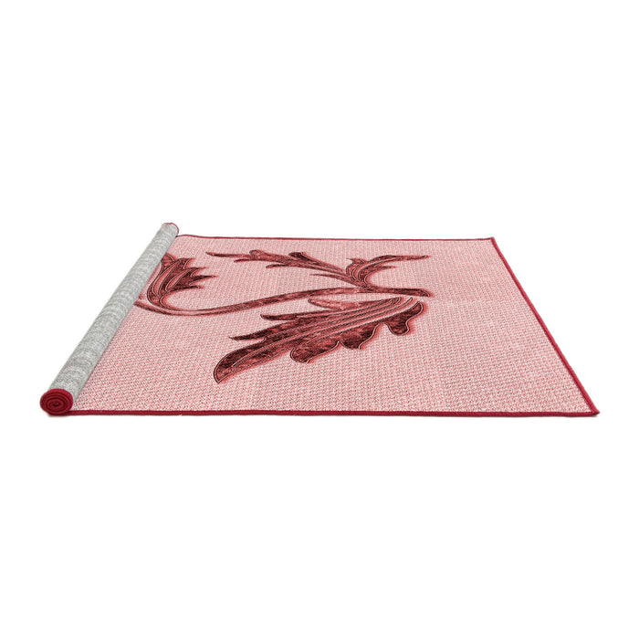 Sideview of Machine Washable Transitional Light Rose Pink Rug, wshpat925rd