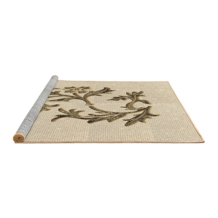 Sideview of Machine Washable Transitional Peru Brown Rug, wshpat926brn