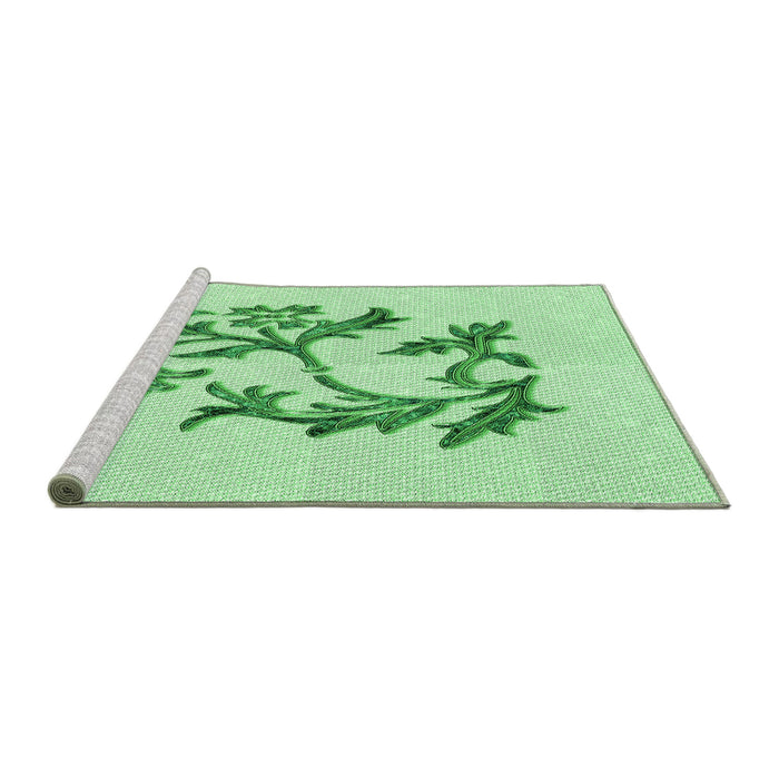 Sideview of Machine Washable Transitional Mint Green Rug, wshpat926grn