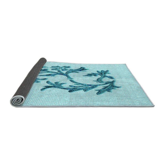 Thickness of Patterned Electric Blue Rug, pat926lblu
