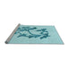 Sideview of Machine Washable Transitional Electric Blue Rug, wshpat926lblu