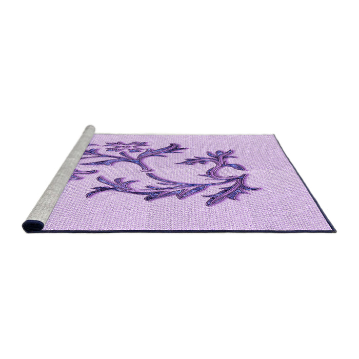 Sideview of Machine Washable Transitional Purple Rug, wshpat926pur