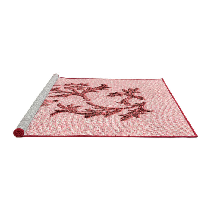 Sideview of Machine Washable Transitional Light Rose Pink Rug, wshpat926rd