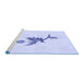 Sideview of Machine Washable Transitional Lavender Blue Rug, wshpat927blu