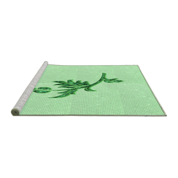 Sideview of Machine Washable Transitional Mint Green Rug, wshpat927grn