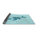 Thickness of Patterned Diamond Blue Rug, pat927lblu