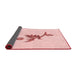 Thickness of Patterned Pastel Red Pink Rug, pat927rd