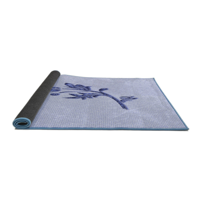 Thickness of Patterned Lavender Blue Rug, pat928blu