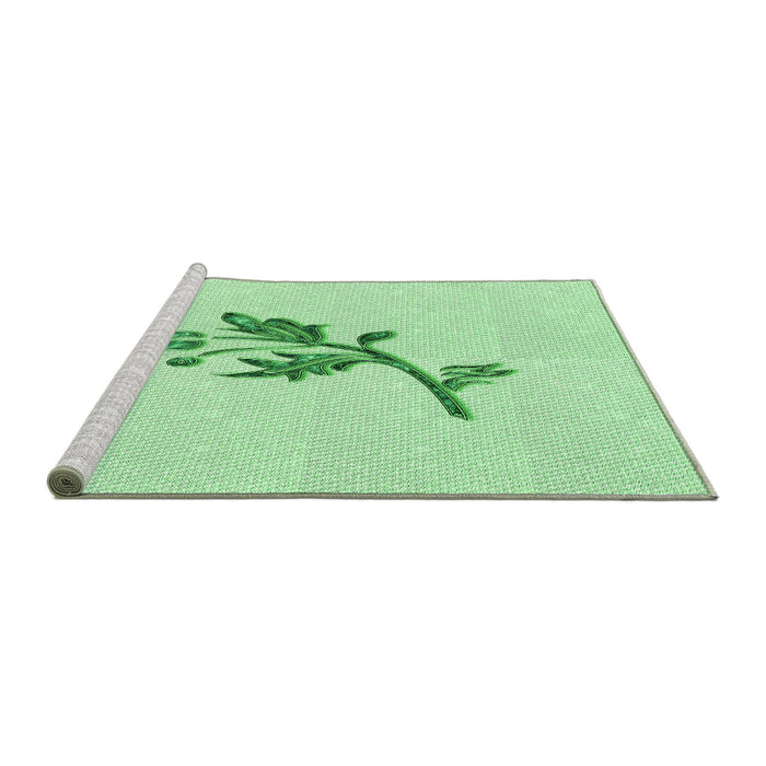 Sideview of Machine Washable Transitional Mint Green Rug, wshpat928grn