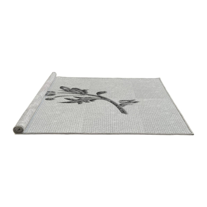Sideview of Machine Washable Transitional Platinum Gray Rug, wshpat928gry