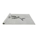 Sideview of Machine Washable Transitional Platinum Gray Rug, wshpat928gry