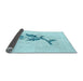 Thickness of Patterned Diamond Blue Rug, pat928lblu