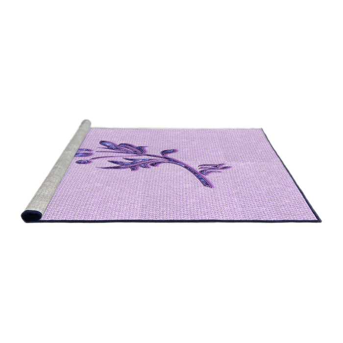Sideview of Machine Washable Transitional Bright Lilac Purple Rug, wshpat928pur