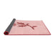 Thickness of Patterned Pastel Red Pink Rug, pat928rd