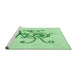Sideview of Machine Washable Transitional Mint Green Rug, wshpat929grn