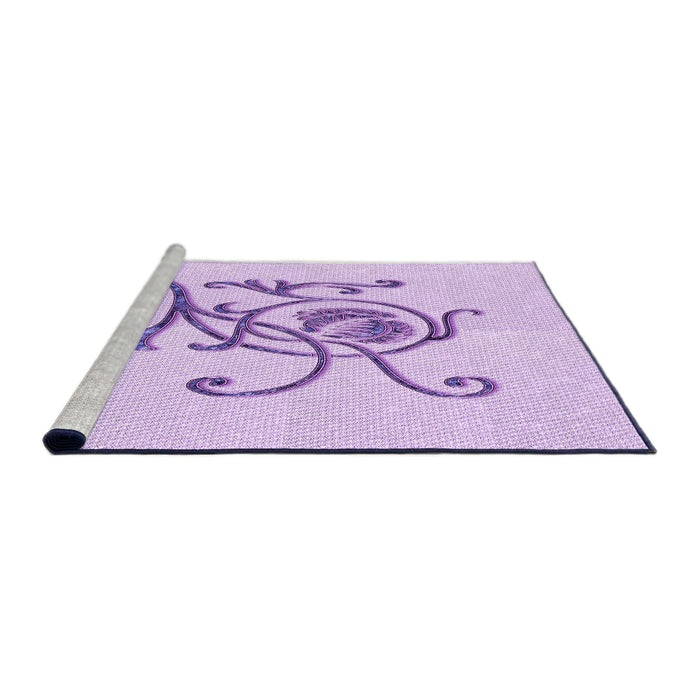 Sideview of Machine Washable Transitional Purple Rug, wshpat929pur