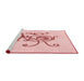 Sideview of Machine Washable Transitional Pastel Red Pink Rug, wshpat929rd