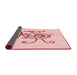 Thickness of Patterned Pastel Red Pink Rug, pat929rd