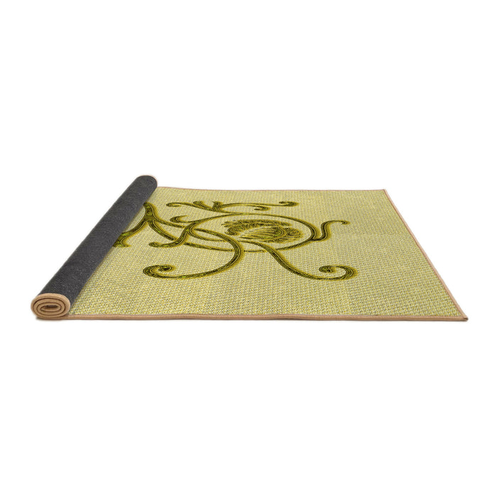 Thickness of Patterned Sun Yellow Rug, pat929yw